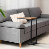 Bijzettafel Manteo – Massief Eiken Tafelblad – Zwart Metalen Frame – Modern Design – Diverse Maten Bijzettafels Knuska