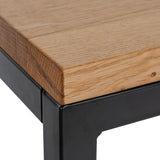 Bijzettafel Manteo – Massief Eiken Tafelblad – Zwart Metalen Frame – Modern Design – Diverse Maten Bijzettafels Knuska