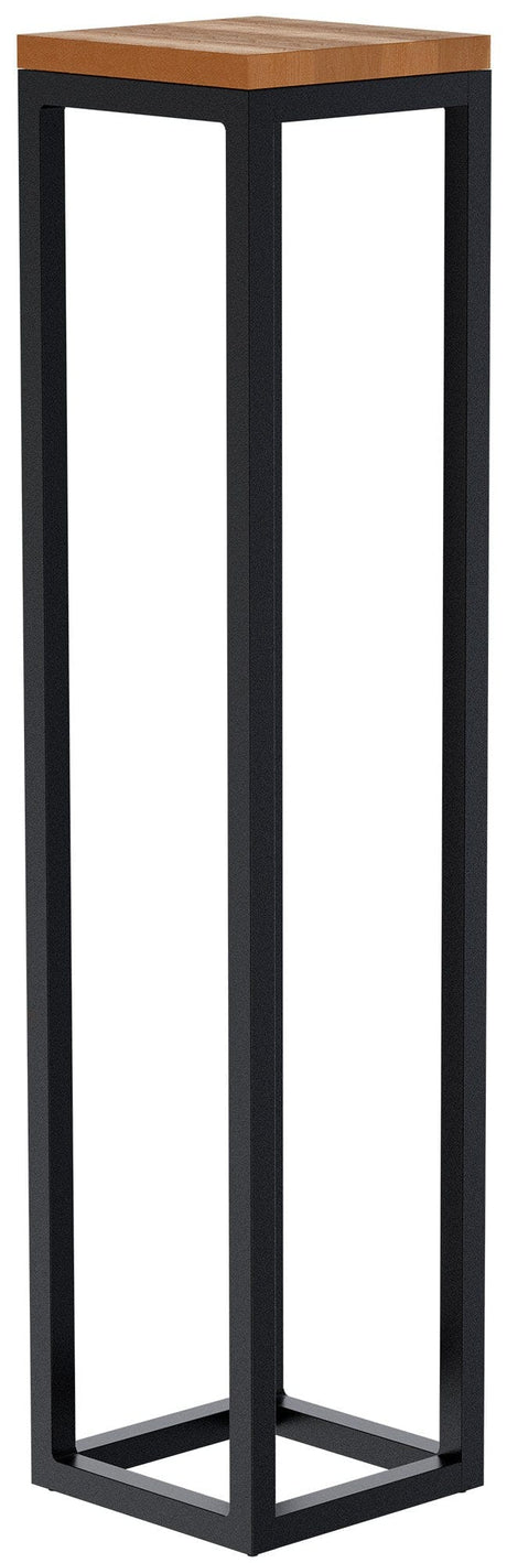 Bijzettafel met massief eiken tafelblad en zwart metalen frame, foto 14