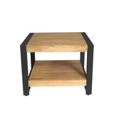 Bijzettafel - Naturel Mangohout - 60x60 cm - Met Onderblad End Tables Starfurn