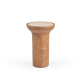 Bijzettafel - Naturel Mangohout - Travertin Blad - 33 cm End Tables Starfurn