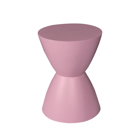 Bijzettafel van roze mangohout, modern zandloper design, 33 cm, foto 2