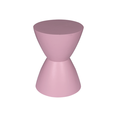 Bijzettafel van roze mangohout, modern zandloper design, 33 cm, foto 3