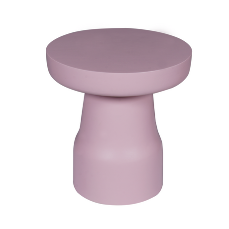 Bijzettafel van roze mangohout in trommelvorm, 40 cm