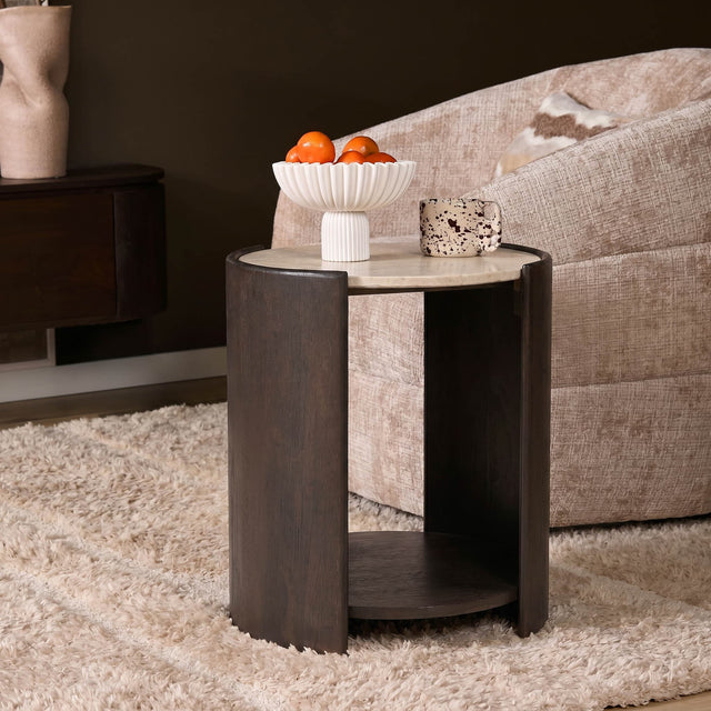 Bijzettafel Rune Botticino marmer 45 cm Starfurn