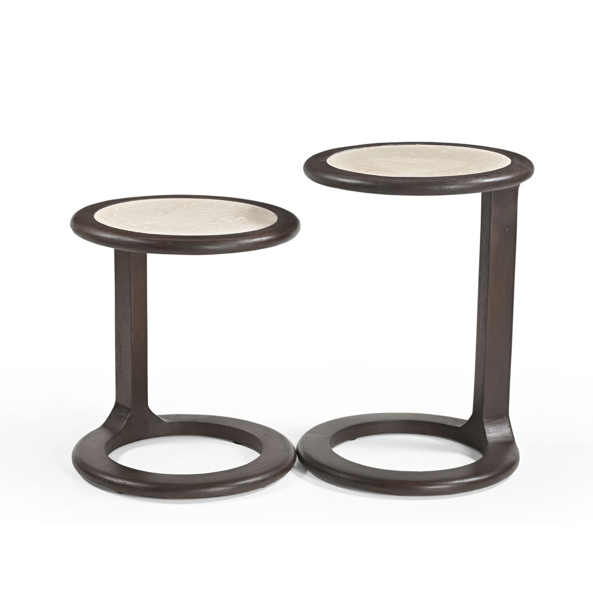 Bijzettafel set - 2-delig - Bruin - Travertin End Tables Starfurn
