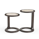 Bijzettafel set - 2-delig - Bruin - Travertin End Tables Starfurn