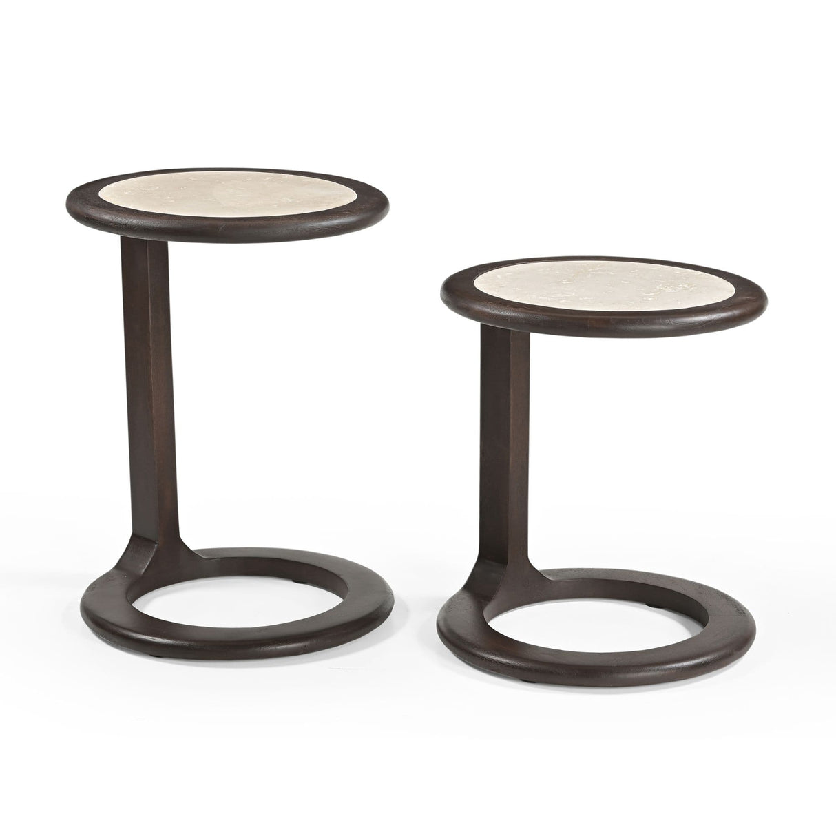 Bijzettafel set - 2-delig - Bruin - Travertin End Tables Starfurn