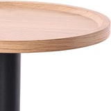 Bijzettafel Set Aspen (2-delig) – Rond – Hout & Zwart Metaal – Modern Design End Tables Knuska