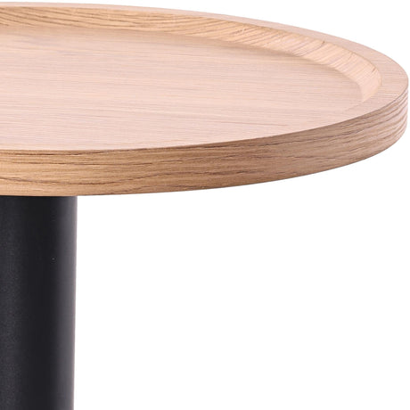 Bijzettafel Set Aspen (2-delig) – Rond – Hout & Zwart Metaal – Modern Design End Tables Knuska