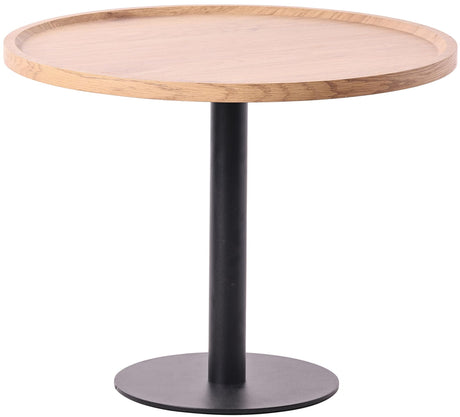 Bijzettafel Set Aspen (2-delig) – Rond – Hout & Zwart Metaal – Modern Design End Tables Knuska