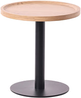 Bijzettafel Set Aspen (2-delig) – Rond – Hout & Zwart Metaal – Modern Design End Tables Knuska