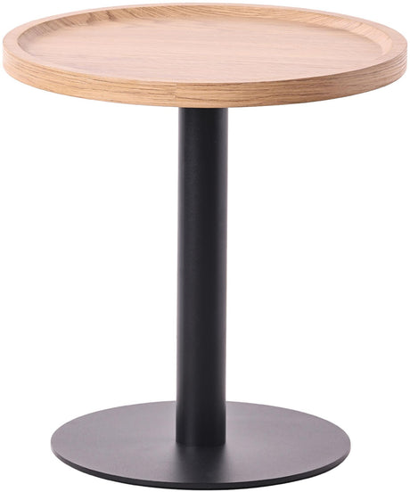 Bijzettafel Set Aspen (2-delig) – Rond – Hout & Zwart Metaal – Modern Design End Tables Knuska