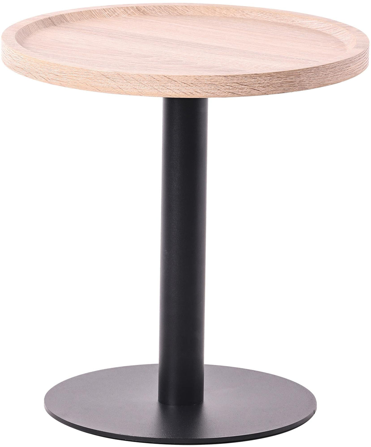 Bijzettafel Set Aspen (2-delig) – Rond – Hout & Zwart Metaal – Modern Design End Tables Knuska