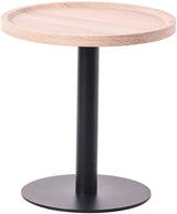 Bijzettafel Set Aspen (2-delig) – Rond – Hout & Zwart Metaal – Modern Design End Tables Knuska
