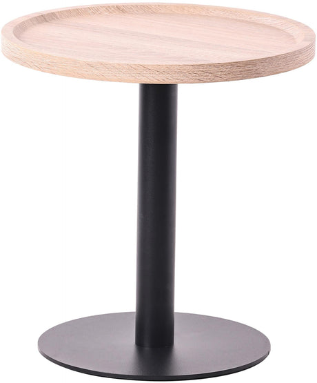 Bijzettafel Set Aspen (2-delig) – Rond – Hout & Zwart Metaal – Modern Design End Tables Knuska
