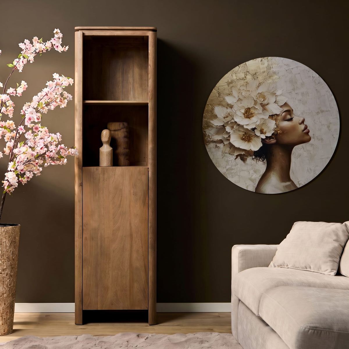 Boekenkast Dallas Naturel Mangohout 55 cm Starfurn