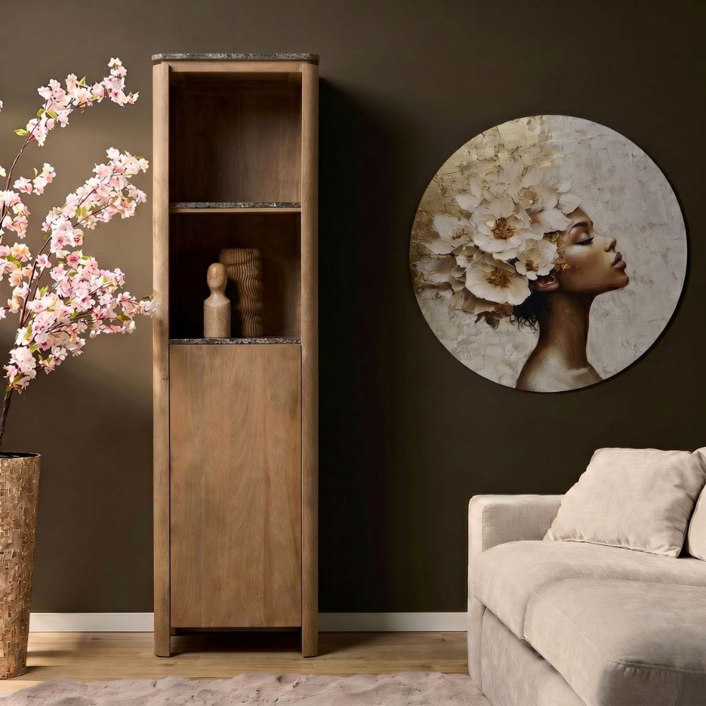 Boekenkast Dallas Naturel Mangohout 55 cm Starfurn
