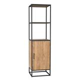 Boekenkast - Naturel - Mangohout - 55 cm - 1 Deur Bookcases & Standing Shelves Starfurn