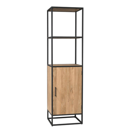 Boekenkast - Naturel - Mangohout - 55 cm - 1 Deur Bookcases & Standing Shelves Starfurn