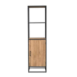 Boekenkast - Naturel - Mangohout - 55 cm - 1 Deur Bookcases & Standing Shelves Starfurn