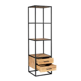 Boekenkast - Naturel - Mangohout - met lades - 55 cm Bookcases & Standing Shelves Starfurn
