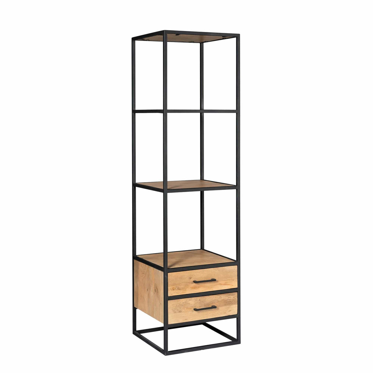 Boekenkast - Naturel - Mangohout - met lades - 55 cm Bookcases & Standing Shelves Starfurn
