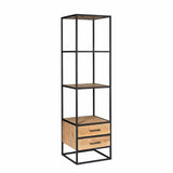Boekenkast - Naturel - Mangohout - met lades - 55 cm Bookcases & Standing Shelves Starfurn
