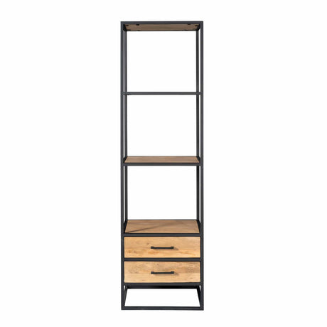 Boekenkast - Naturel - Mangohout - met lades - 55 cm Bookcases & Standing Shelves Starfurn