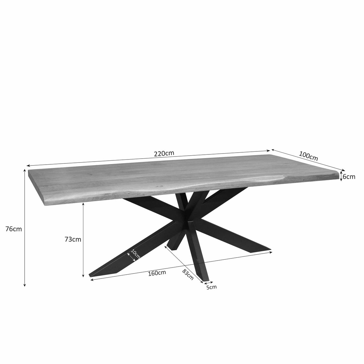 Boomstamtafel Dakota | 220 cm Starfurn