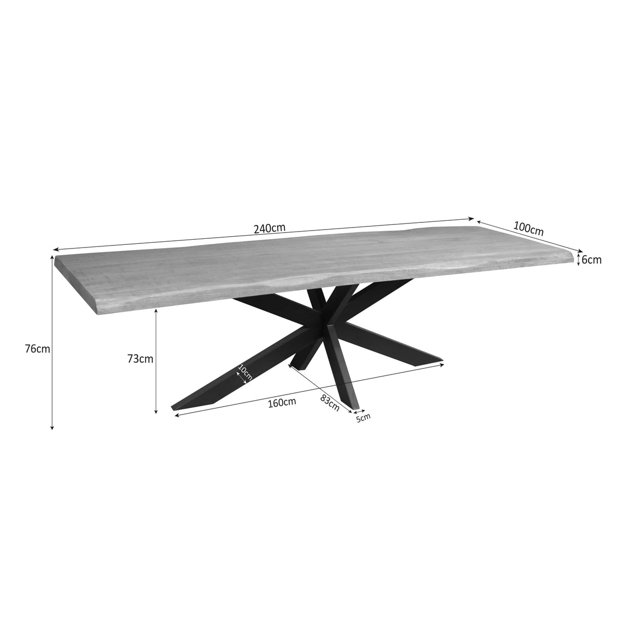 Boomstamtafel Dakota | 240 cm Starfurn