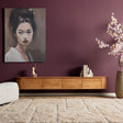 Breed Tv-meubel - Naturel Mangohout - 240 cm - Zwevend of Staand Entertainment Centers & TV Stands Starfurn