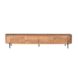 Breed Tv-meubel - Naturel Mangohout - 240 cm - Zwevend of Staand Entertainment Centers & TV Stands Starfurn