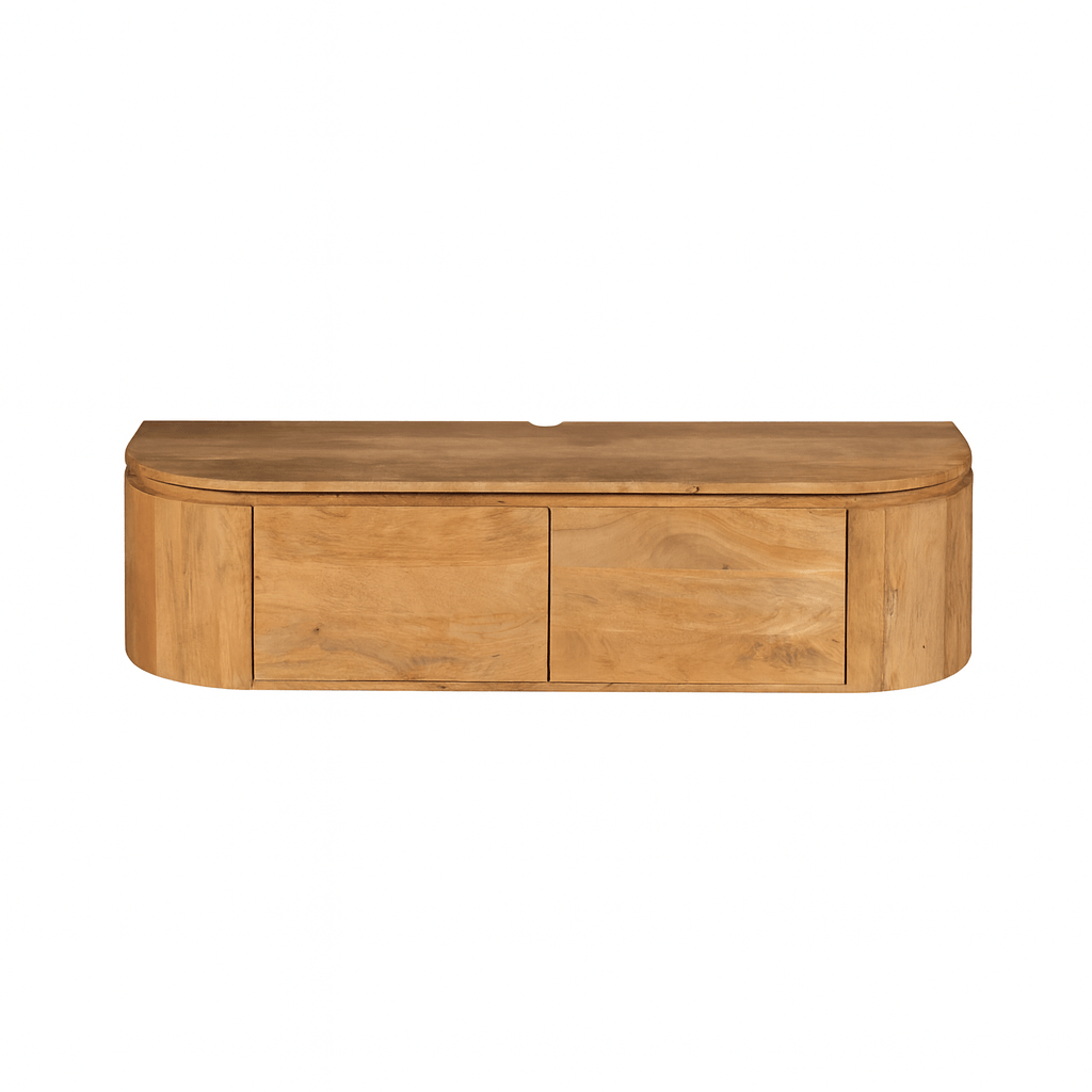 Compact Tv-meubel - Naturel Mangohout - 120 cm - Zwevend of Staand Entertainment Centers & TV Stands Starfurn