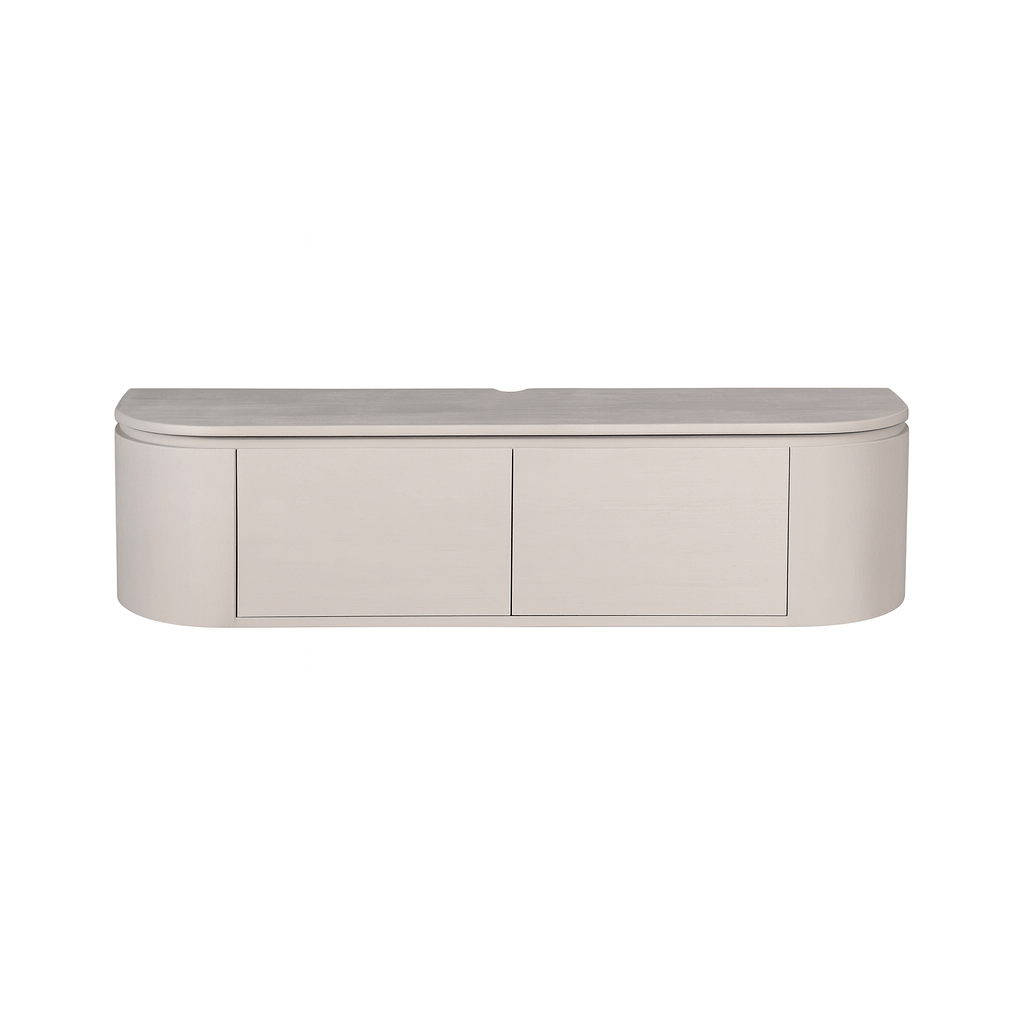 Compact Tv-meubel - Taupe Mangohout - 120 cm - Zwevend of Staand Entertainment Centers & TV Stands Starfurn