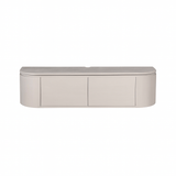 Compact Tv-meubel - Taupe Mangohout - 120 cm - Zwevend of Staand Entertainment Centers & TV Stands Starfurn