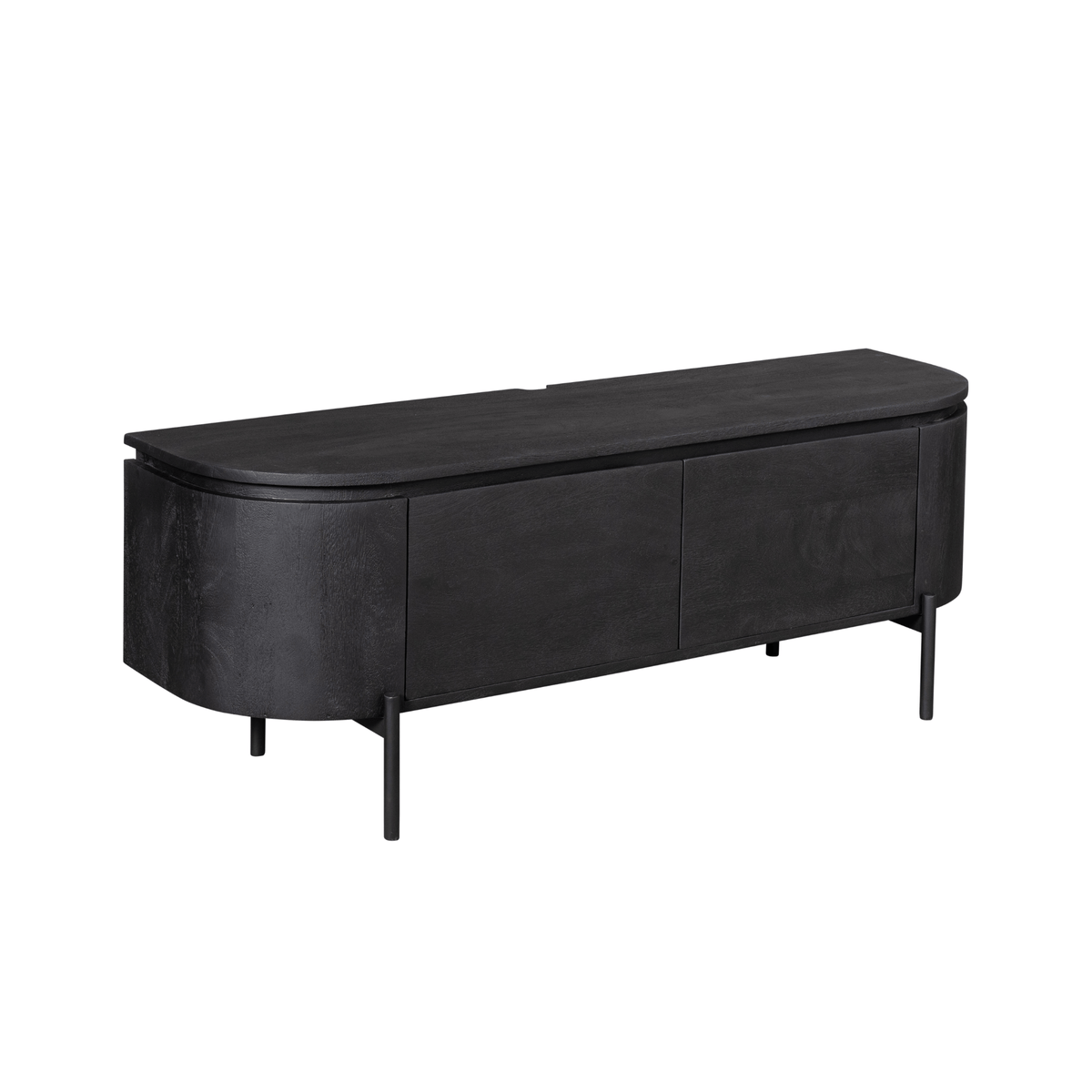 Compact Tv-meubel - Zwart Mangohout - 120 cm - Zwevend of Staand Entertainment Centers & TV Stands Starfurn