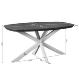 Deens Ovale Eettafel - Bruin Mangohout - 160 cm - Zandkleurige Metalen Spiderpoot Kitchen & Dining Room Tables Starfurn