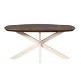 Deens Ovale Eettafel - Bruin Mangohout - 160 cm - Zandkleurige Metalen Spiderpoot Kitchen & Dining Room Tables Starfurn