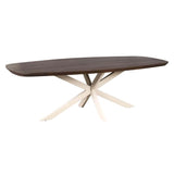 Deens Ovale Eettafel - Bruin Mangohout - 280 cm - Zandkleurige Metalen Spiderpoot Kitchen & Dining Room Tables Starfurn
