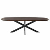 Deens Ovale Eettafel - Bruin Mangohout - 280 cm - Zwarte Metalen Spiderpoot Kitchen & Dining Room Tables Starfurn