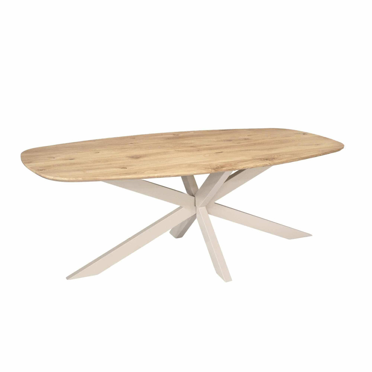 Deens Ovale Eettafel - Naturel Eikenhout - 200 cm - Zandkleurige Poot Kitchen & Dining Room Tables Starfurn