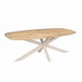 Deens Ovale Eettafel - Naturel Eikenhout - 200 cm - Zandkleurige Poot Kitchen & Dining Room Tables Starfurn