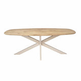 Deens Ovale Eettafel - Naturel Eikenhout - 200 cm - Zandkleurige Poot Kitchen & Dining Room Tables Starfurn