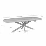 Deens ovale eettafel met massief eiken blad in naturel en zandkleurig stalen onderstel, 240 cm, foto 4