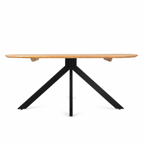 Deense ovale eettafel van mangohout met warme afwerking, 160 cm, foto 3