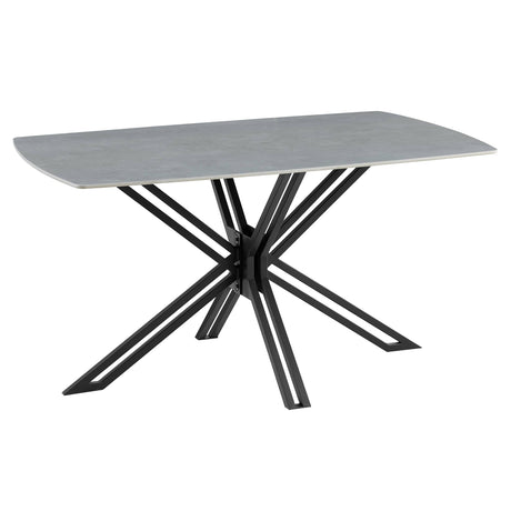 Deense ovale eettafel met lichtgrijs sintered stone blad, 120 cm, foto 2