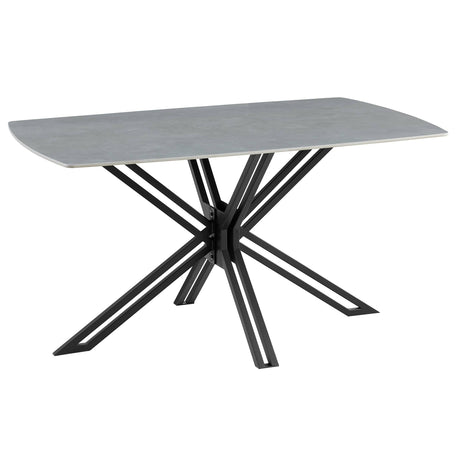 Deense ovale eettafel met lichtgrijs sintered stone blad, 140 cm, foto 2