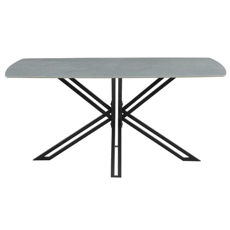 Deense ovale eettafel met lichtgrijs sintered stone blad, 160 cm