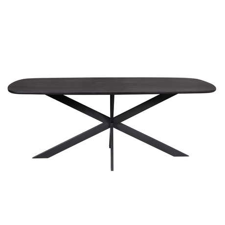 Deense ovale eettafel van zwart mangohout, 200 cm, foto 2